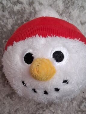 Plush Snow Friend Beanie Toy - White and Red